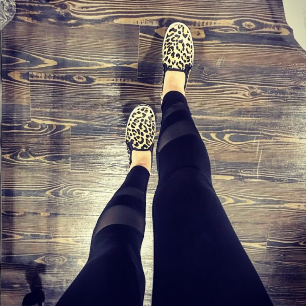 Kate spade keds leopard pony tan slide on sneaker